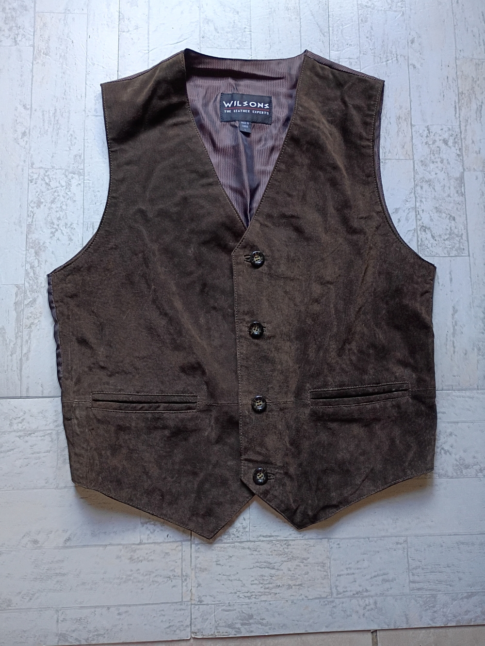 Wilson Brown Suede Vest Men's Sz L